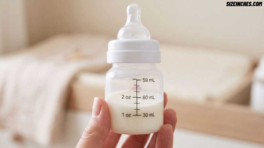 2 ounce newborn baby bottle showing an exact 2 fluid ounce volume