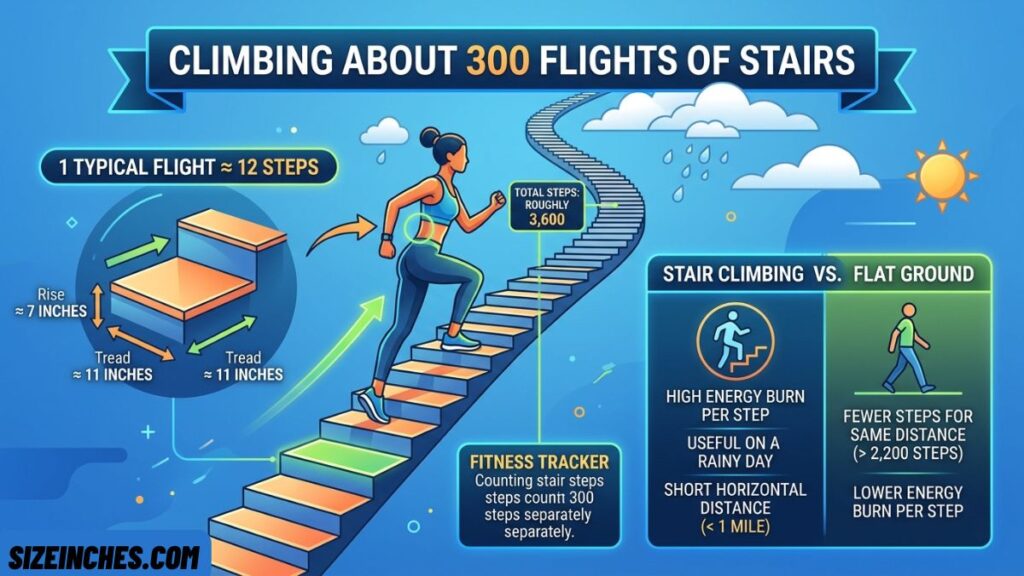 A staircase where climbing flights adds steps toward a daily walking goal