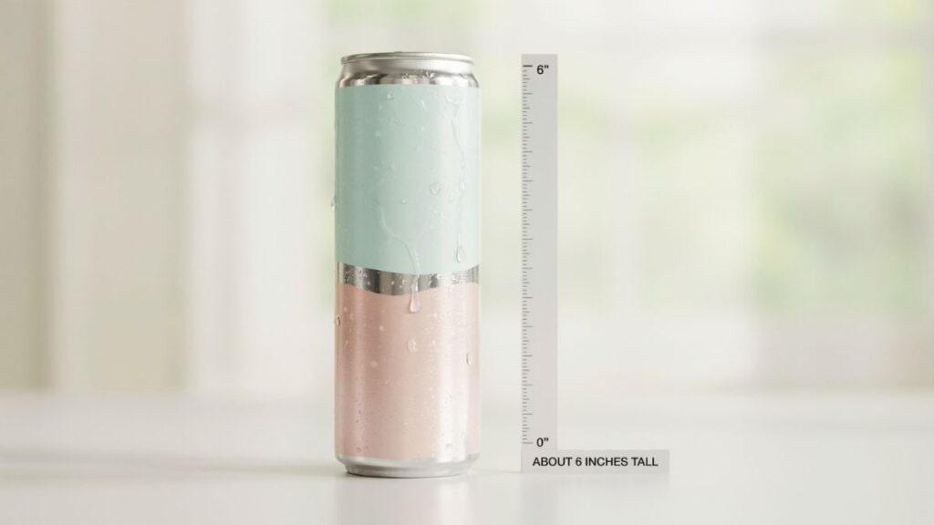 A White Claw slim can next to a Celsius can with the same 12 oz slim shape